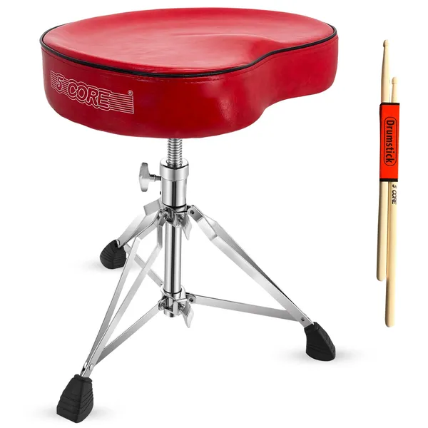 5Core Drum Throne Padded Guitar Stool Saddle Drummer Seat For Adults & Kids