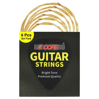 5 Core Acoustic Guitar 6 String Set Medium Gauge Steel Carbon Core Bright Powerful Tone Heavy Duty -  GS AC BRSS HD