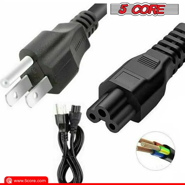 5Core AC Power Cord 6Ft 3 Prong US Male To Female Extension Adapter 18AWG 10A 7A 125V