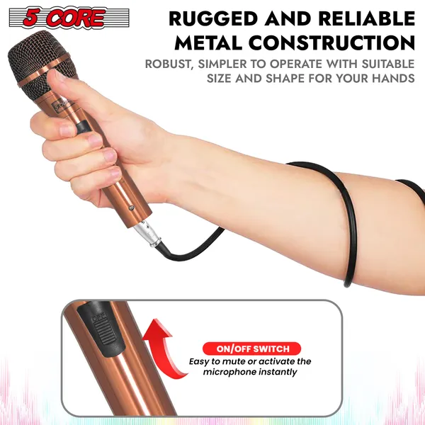 5Core XLR Microphone Dynamic Mic Karaoke Singing Studio Microfono Handheld Mics