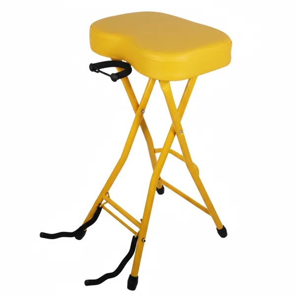 5Core Guitar Stool 3.15" Padded Chair Foldable Heavy Duty Music Seat Built In Foot Rest Guitar Stand