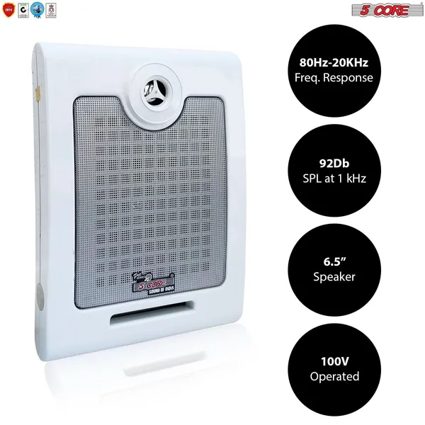 5 CORE Outdoor Speakers Stereo In Wall Speaker 500W Peak Passive Mount Wired Waterproof Patio House Garage Indoor Exterior Audio System Bocinas Para Casa - Window