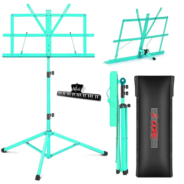 5 Core Music Stand Adjustable 57" Desktop Book Stands Sheet Holder All Metal Portable Bookstand