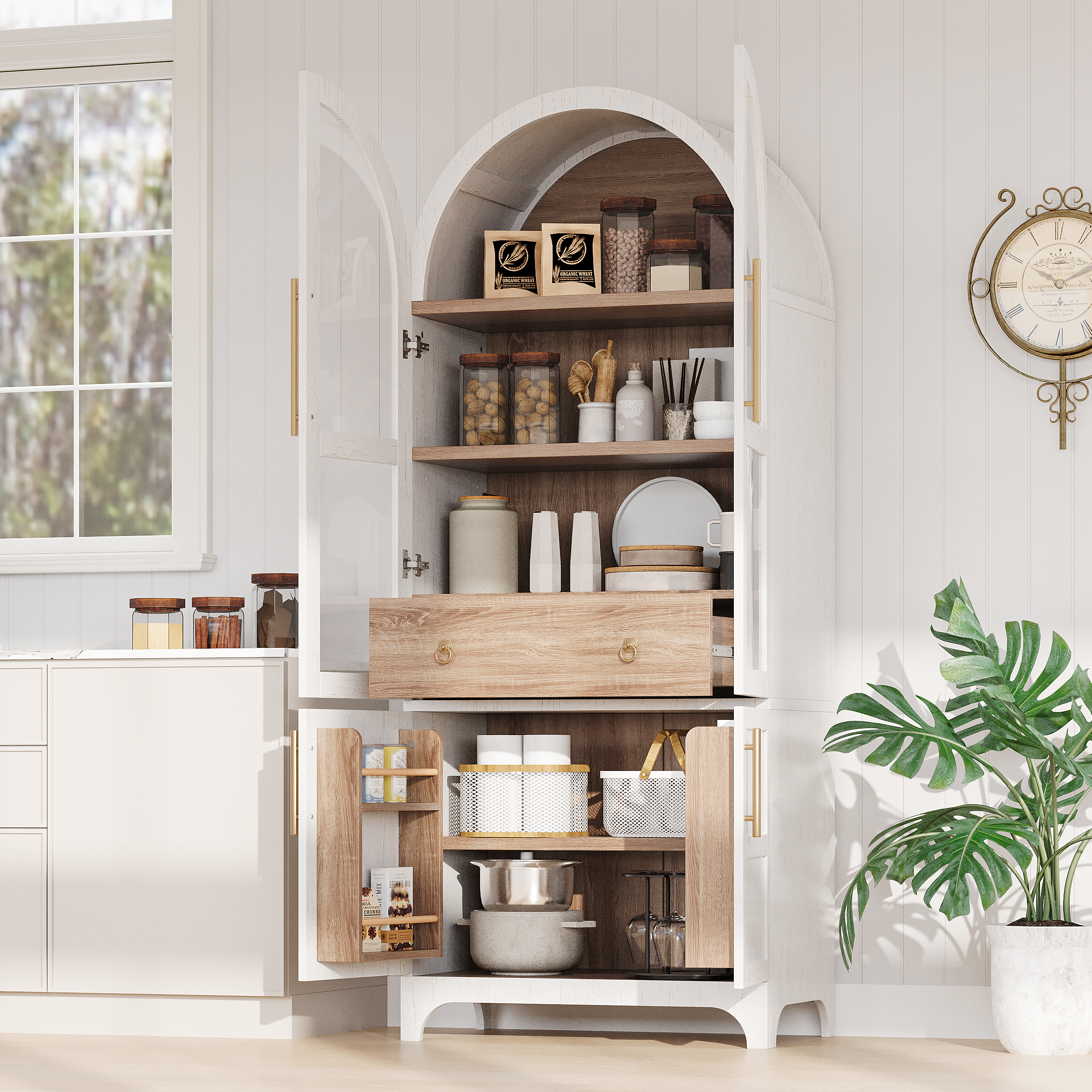 Tall Arched Pantry Cabinet, picture 3 of 5