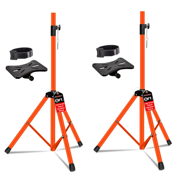 5 Core Speaker Stand Pair Height Adjustable PA DJ Tripod Studio Monitor Stands W 35mm Compatible Insert - SS ECO 2PK ORG WoB