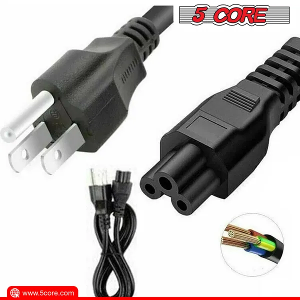 5Core AC Power Cord 10Ft 3 Prong US Male To Female Extension Adapter 16AWG/2C 125V 13A