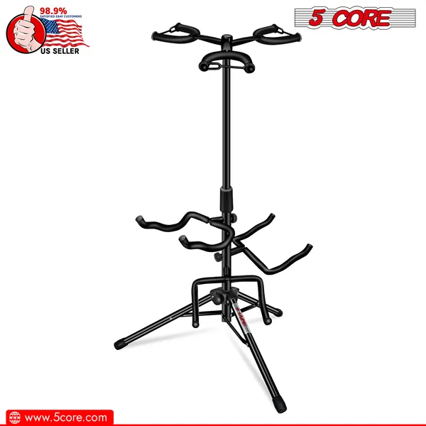 5 Core Guitar Stand Adjustable Triple Guitars Stands Floor W Neck Holder For Acoustic Electric Bass - GSH 3N1
