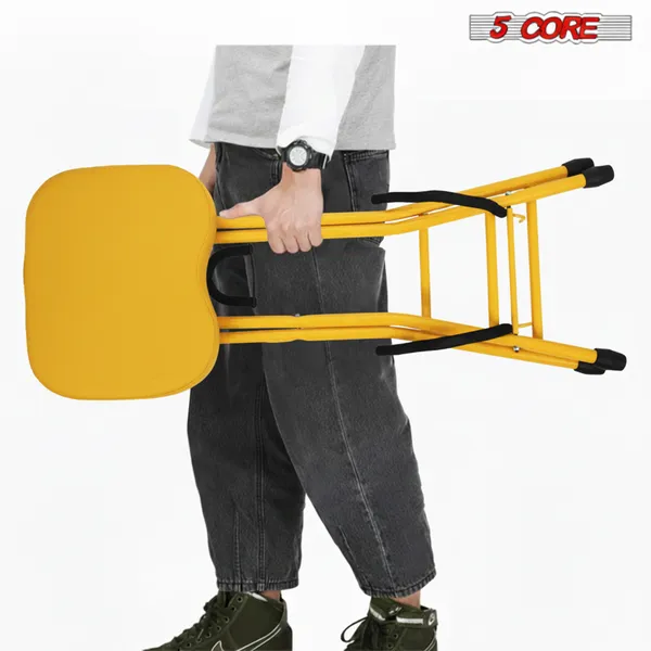 5Core Guitar Stool 3.15" Padded Chair Foldable Heavy Duty Music Seat Built In Foot Rest Guitar Stand