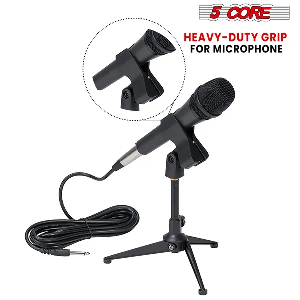 5 Core Microphone Clip Holder 6 Pieces Multi Pack With Screw Adapters 5/8 To 3/8 Inch