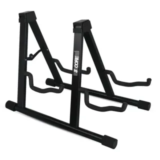 5 CORE Double Guitar Stand Floor Adjustable Heavy Duty A Frame Universal Folding Acoustic Electric Bass Mandolin Banjo Violin Holder Multiple Folding Stands For On Stage Studio Eas