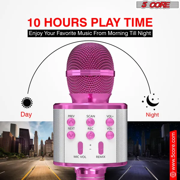 5 Core Microphone Wireless Karaoke Mic With Speaker 3 In 1 Portable Bluetooth Microfono Inalambrico