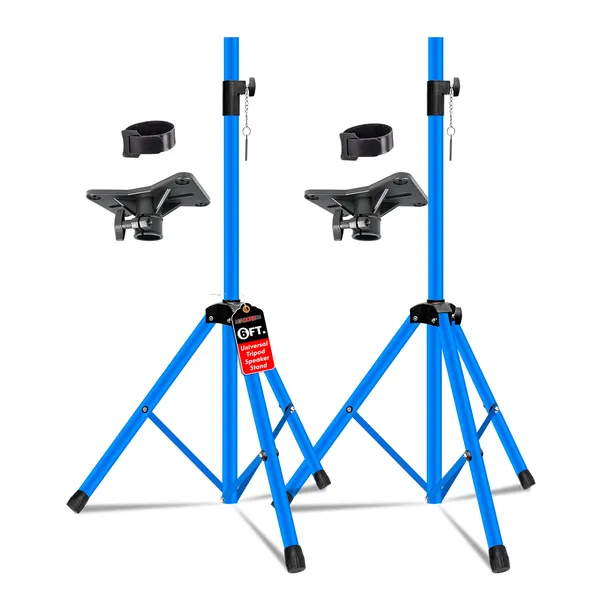 5 Core Speaker Stand 2Pcs Tripod Floor Tall Adjustable Up To 72 Inch DJ Studio Monitor Stands Pole Mount