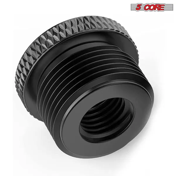 5 Core Mic Stand Adapter 12 Pieces 5/8 Male To 3/8 Female Screw Thread Conversion Connector For Microphone Stands Boom Arms Camera Tripod - MS ADP M BLK 3858 12PCS