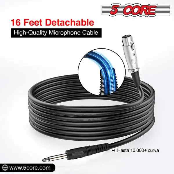 5 CORE Microphone Dynamic Vocal Handheld Mic Cardioid Unidirectional Microfono W On Off Switch + XLR Audio Cable For Singing Karaoke Public Speaking & Parties - PM 600