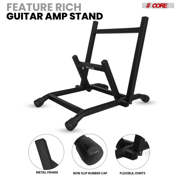 5 Core Amp Stand Heavy Duty Metal Build Adjustable Guitar Amplifier Low Profile Folding Collapsible