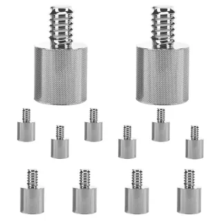 5 Core Mic Stand Adapter 12 Pieces 5/8 Female To 1/4 Inch Male Screw Thread Conversion Connector For Microphone Stands Boom Arms Camera Tripod - 5/8 Female To 1/4 Inch Male - MS AD