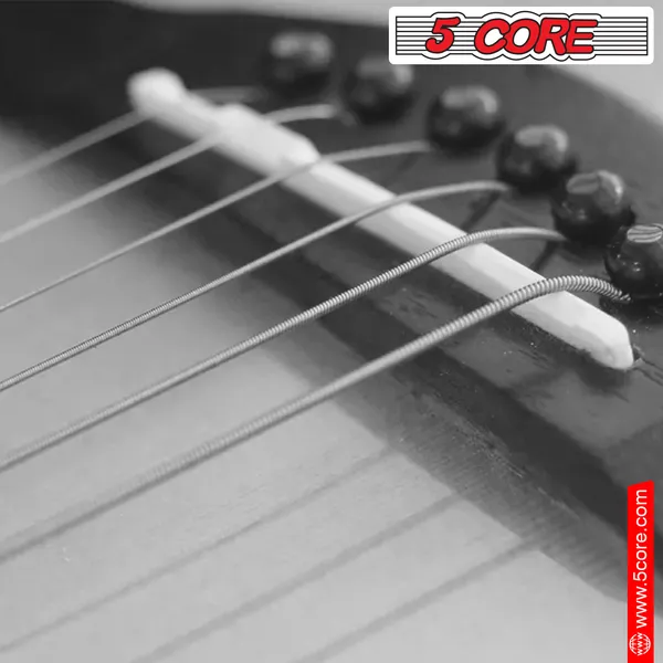 5 Core Acoustic Guitar 6 String Set Light Gauge Steel Carbon Core Bright Powerful Tone Heavy Duty GS AC