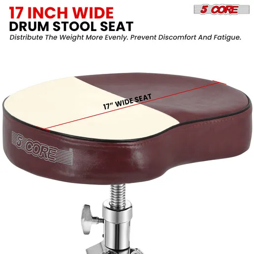 5 Core Drum Throne Padded Guitar Stool Saddle Drummer Seat For Adults & Kids - DS CH CHERRY SDL HD