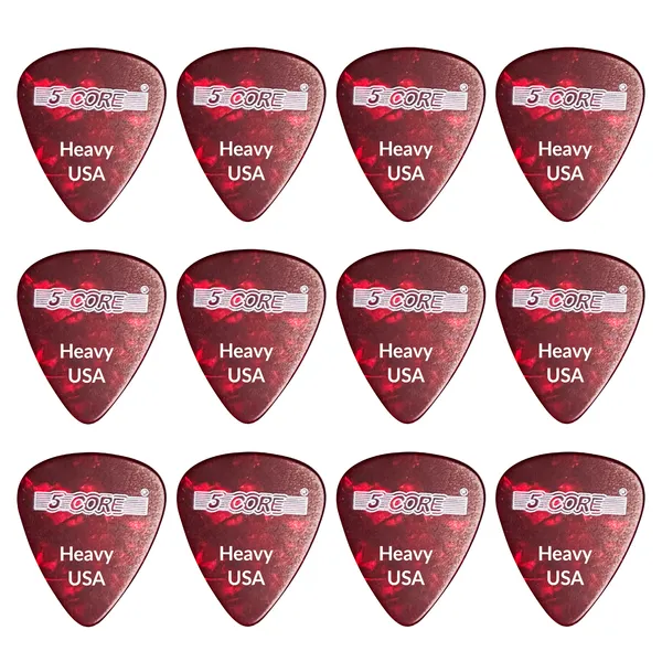 5Core Guitar Picks 12Pcs 0.96mm Celluloid Heavy Gauge Pick For Acoustic Electric Bass Guitar Natural Feel Warm Tone Puas Para Guitarra - G PICK H R 12PK