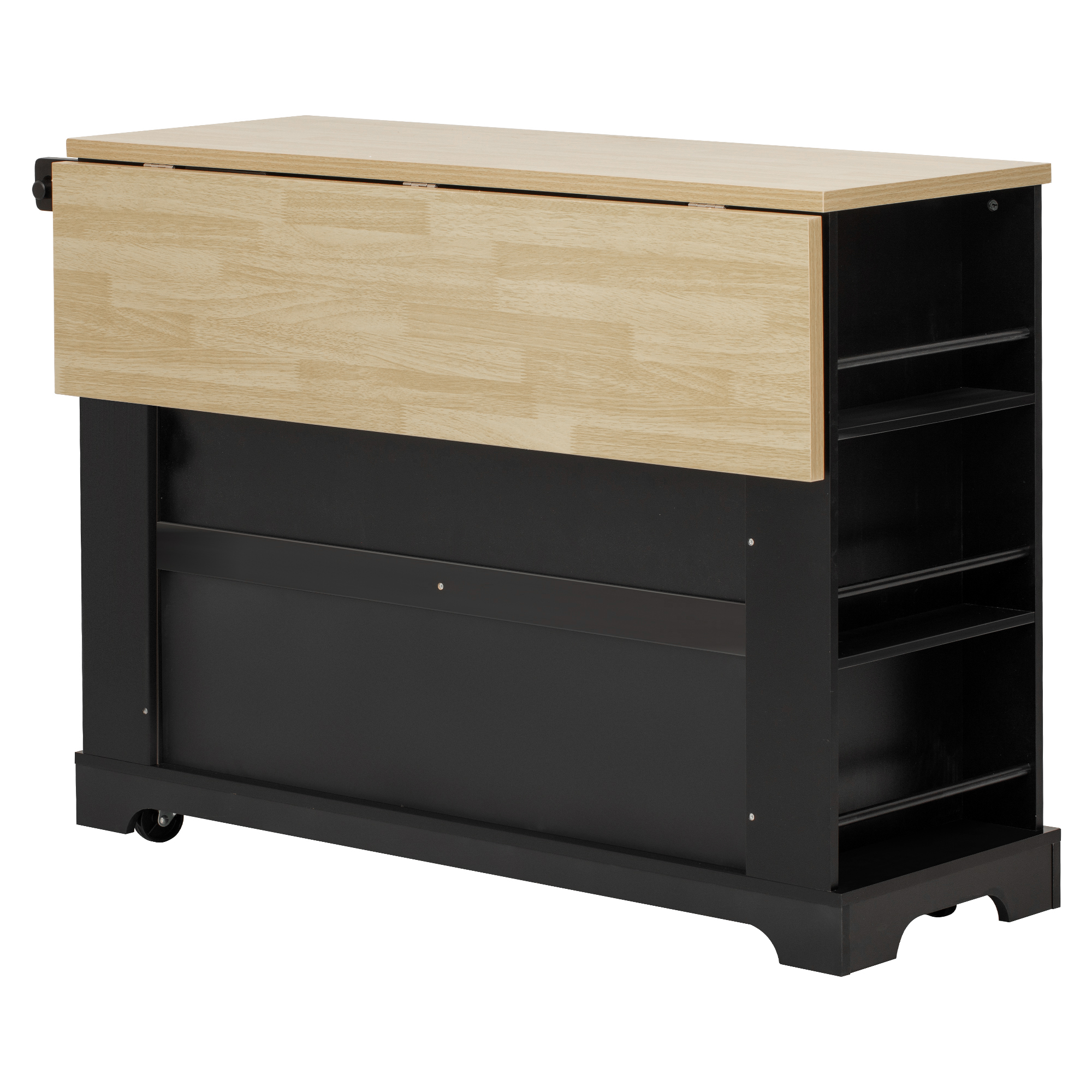 Kitchen Island With Drawers And Waste Bin Rolling Prep Station_voghion.com