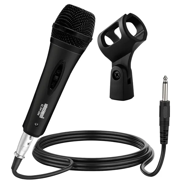5 CORE Microphone Dynamic Vocal Handheld Mic Cardioid Unidirectional Microfono W On Off Switch + XLR Audio Cable For Singing Karaoke Public Speaking & Parties - PM-286