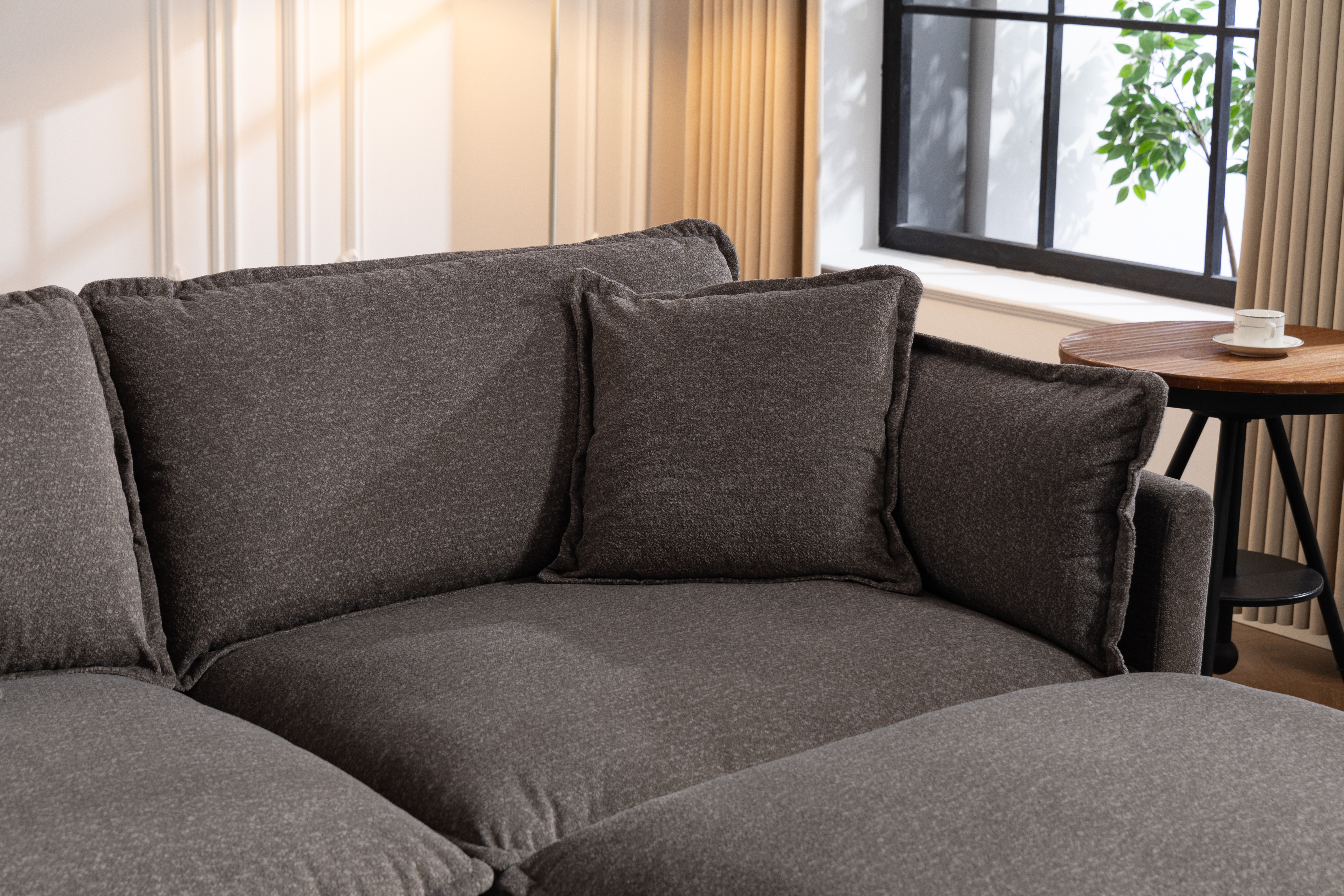 Modern 4seats with 2ottoman 149.61 Sectional Sofa with Waist — photo 4