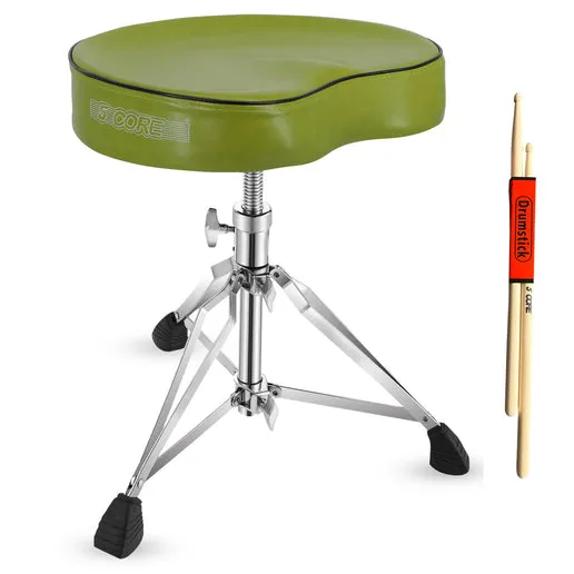 5 Core Drum Throne Padded Guitar Stool Saddle Drummer Seat For Adults & Kids - DS CH D-GR SDL HD