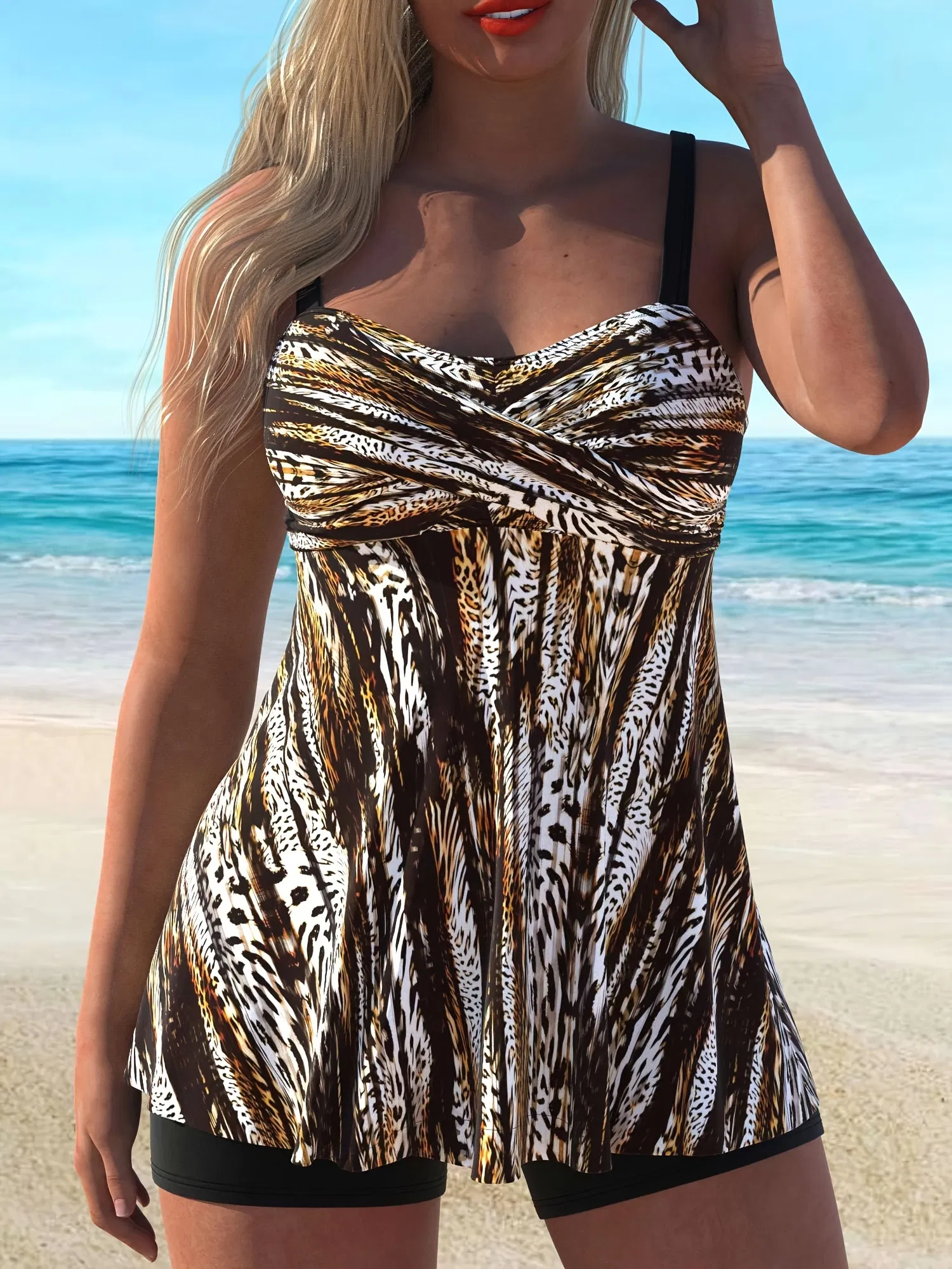 Women's Two-piece Casual Large Size Tankini Swimsuit Ba2a3ea4 Fc5b 44b9 9ea1 219aa7ea4c42