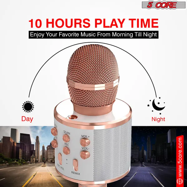 5 Core Microphone Wireless Karaoke Mic With Speaker 3 In 1 Portable Bluetooth Microfono Inalambrico