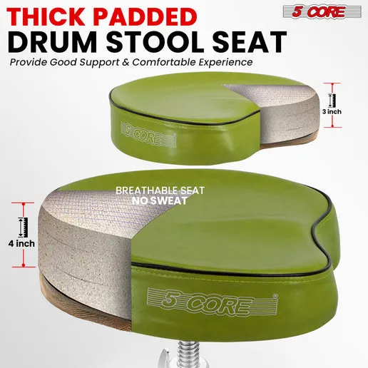5 Core Drum Throne Padded Guitar Stool Saddle Drummer Seat For Adults & Kids - DS CH D-GR SDL HD