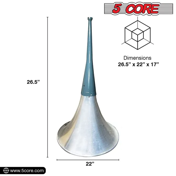 5 Core Indoor Outdoor PA Horn Speaker - Waterproof Long Range Trumpet Horn 22 Inch + Driver Compression Unit 60 Watts RMS (600W PMPO) - TRUMPET 22 + DU 60