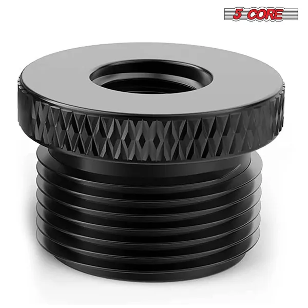 5 Core Mic Stand Adapter 12 Pieces 5/8 Male To 3/8 Female Screw Thread Conversion Connector For Microphone Stands Boom Arms Camera Tripod - MS ADP M BLK 3858 12PCS
