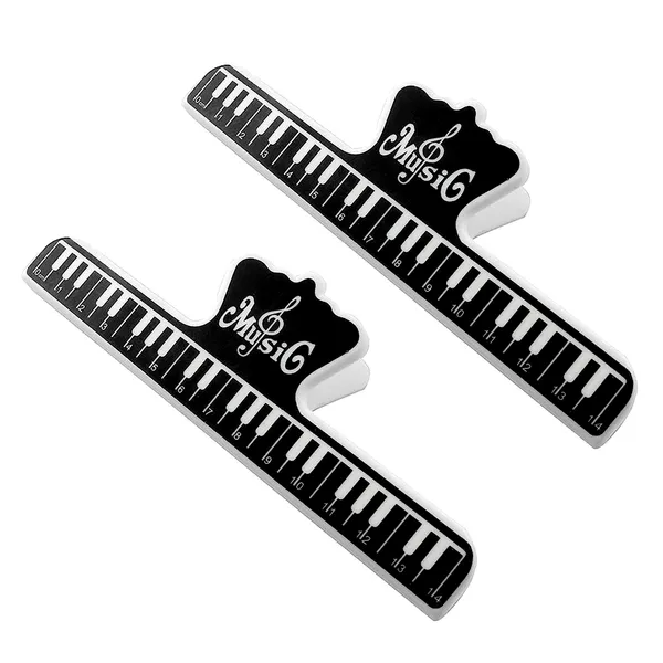 5 Core Music Sheet Holder Clip Pair Durable Black Plastic Page Holder For Piano, Keyboard, Violin, Book, Stand – Anti-Slip Music Score Clamp For Practice & Performance – MUS CLIP 2PCs