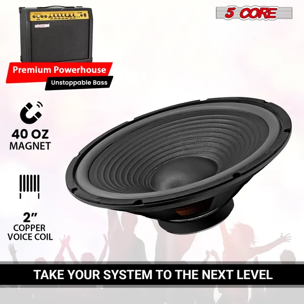 5 Core 15 Inch Guitar Speaker Replacement 450W 4 Ohm Low Distortion For Electric Guitar Amp Cabinet