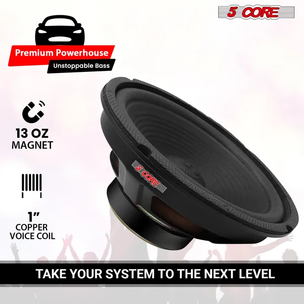 5 Core 8 Inch Subwoofer Speaker 1000W Combined Peak 4Ohm Replacement Car Bass Sub Woofer