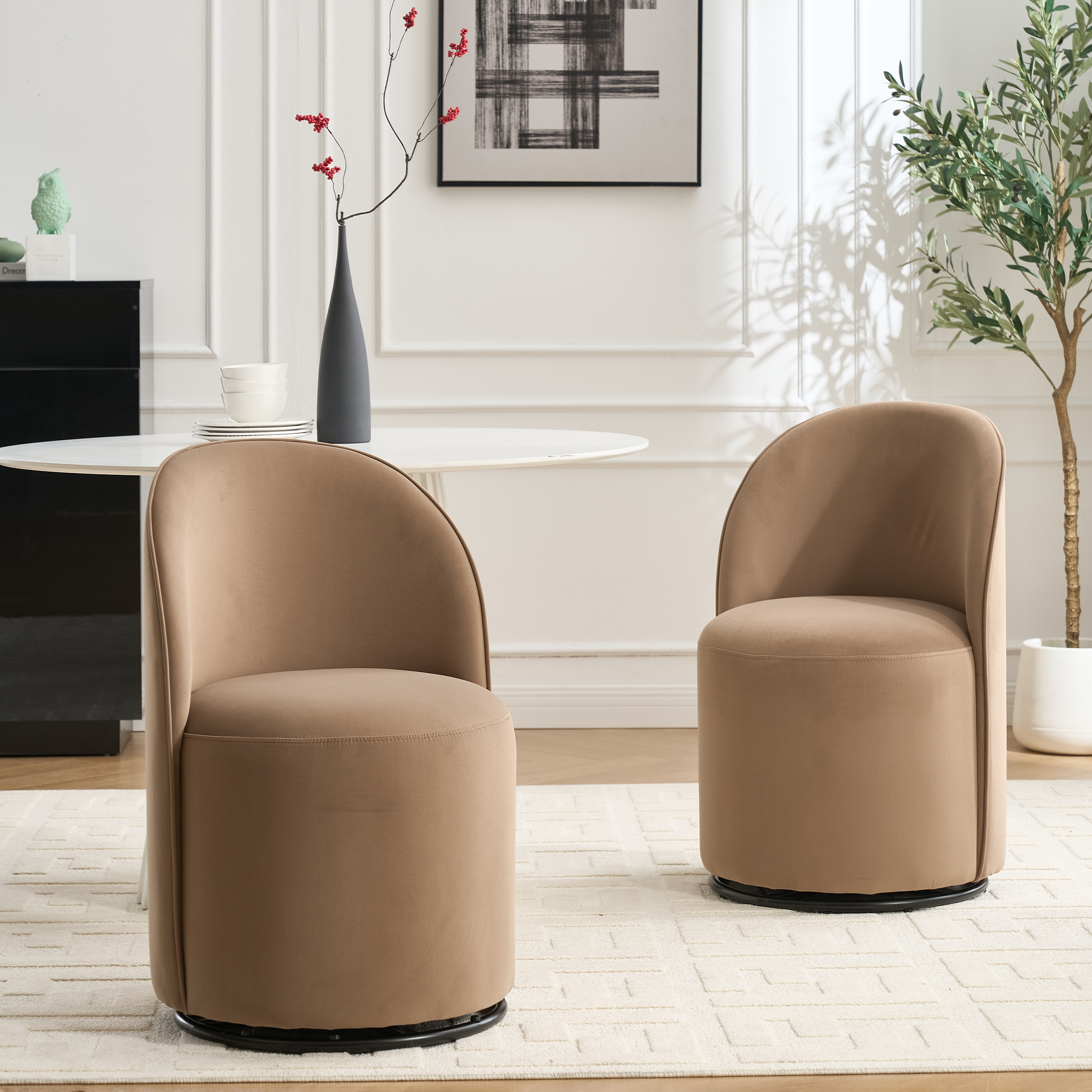 Velvet Swivel Dining Chair, picture 3 of 4