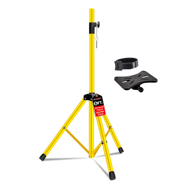 5 Core Adjustable Speaker Stand Tripod – Height 40 To 72 " Max Load 100 Lbs Heavy Duty Portable PA DJ Studio Monitor Mount W 35mm Compatible Insert For Stage & Home Use Yellow - SS ECO 1PK YLW WoB
