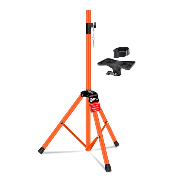 5 Core Speaker Stand Tripod Floor Heavy Duty Adjustable Up To 72 Inch DJ Studio Monitor Stands Pole Mount - SS HD ORG WOB