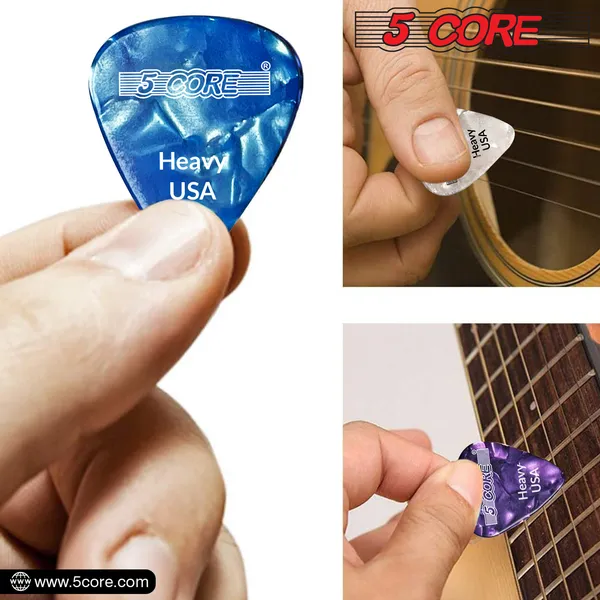 5Core Guitar Picks 12Pcs 0.96mm Celluloid Heavy Gauge Pick For Acoustic Electric Bass Guitar Natural Feel Warm Tone Puas Para Guitarra - G PICK H R 12PK