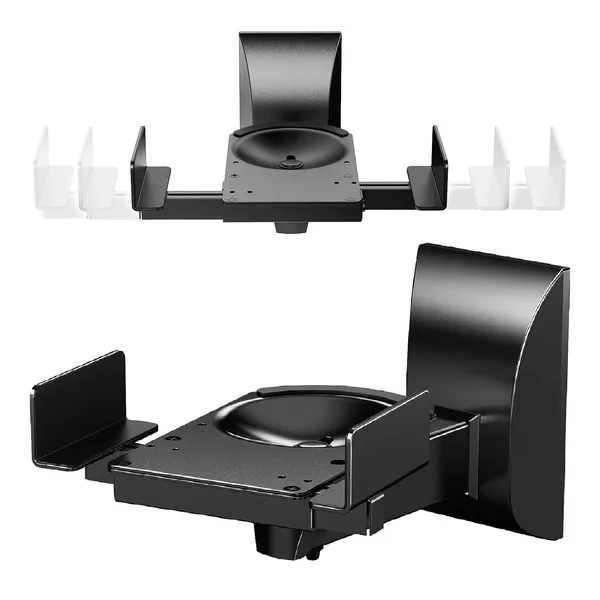 5 CORE Speaker Wall Mount Adjustable Shelf Holder Swivel 180 Degree Bookshelf Brackets - 15 Inch Space For Speakers Pair Holds Upto 55lbs - WST 04-15 Pair