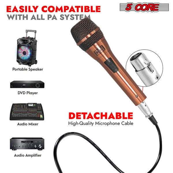 5Core XLR Microphone Dynamic Mic Karaoke Singing Studio Microfono Handheld Mics