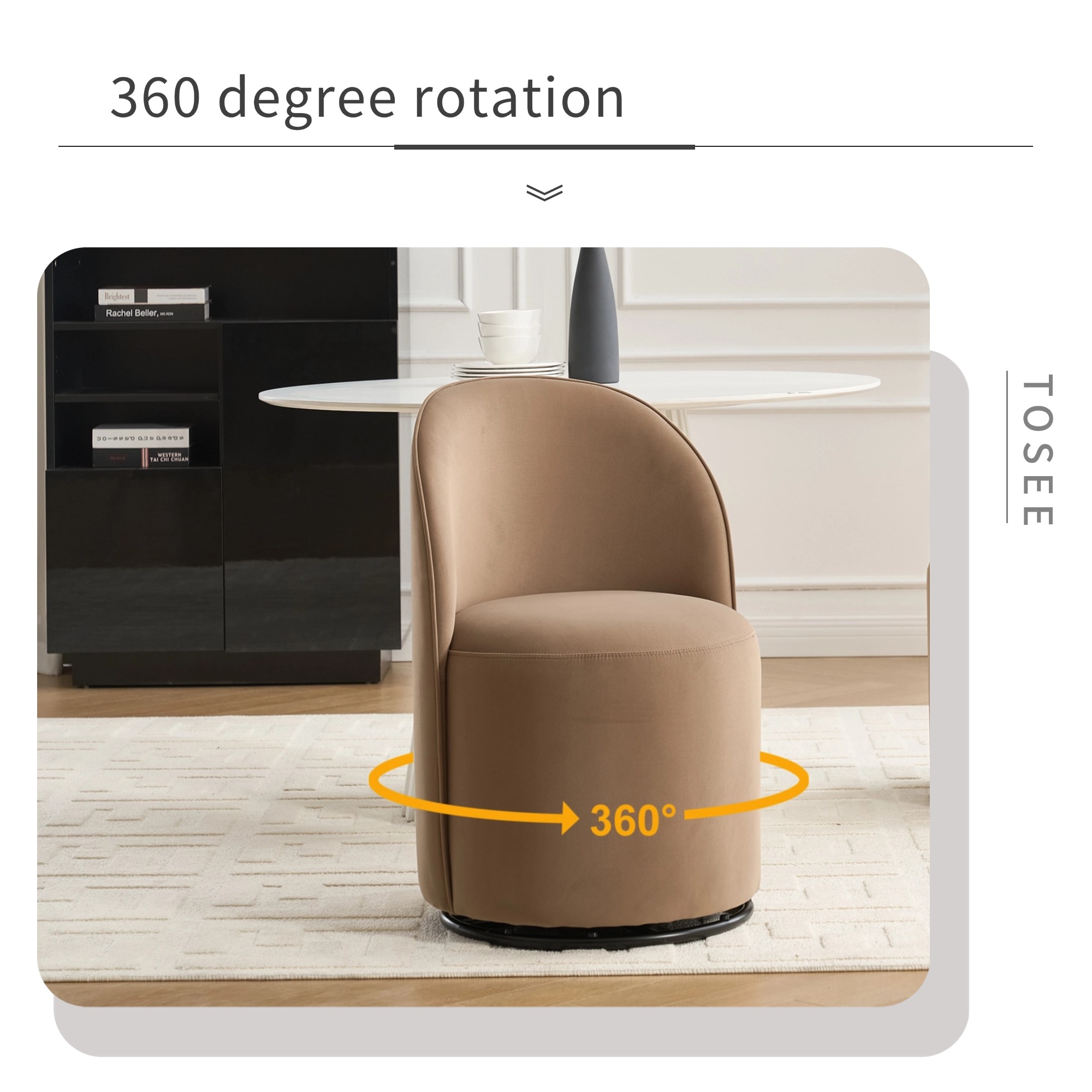 Velvet Swivel Dining Chair, picture 4 of 4