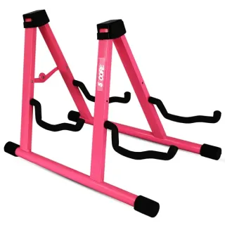 5 CORE Double Guitar Stand Floor Adjustable Heavy Duty A Frame Universal Folding Acoustic Electric Bass Mandolin Banjo Violin Holder Multiple Folding Stands For On Stage Studio Eas