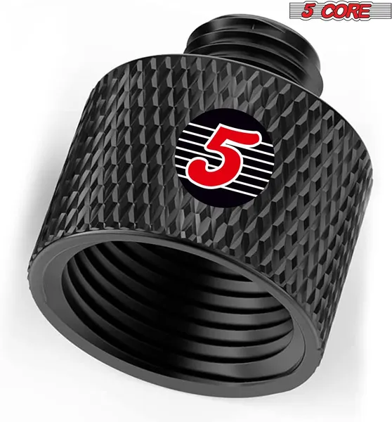 5 Core Mic Stand Adapter 12 Pieces 5/8 Female To 3/8 Male Screw Thread Conversion Connector For Microphone Stands Boom Arms Camera Tripod - MS ADP M BLK 5838 12PCS