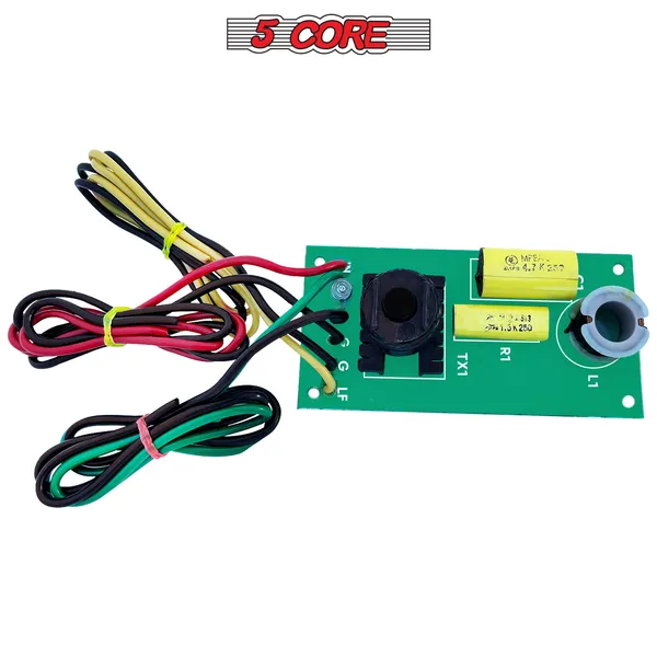 5 Core Professional 2 Way Passive Crossover Network High Power & Low Resistance Air Core Coils Premium Quality Metalised Polyester Capacitor PTC For HF Protection- NW 04