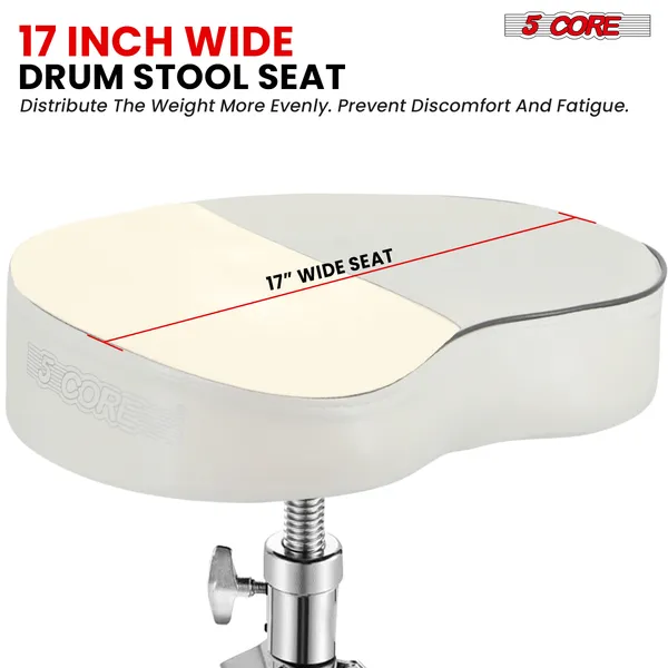 5 Core Drum Throne 4" Padded Guitar Stool Drummer Chair Adjustable Seat