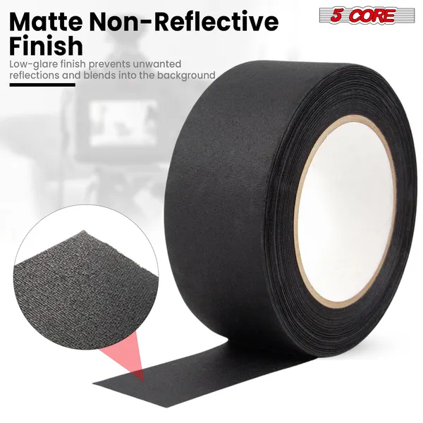 5 Core Gaffers Tape 2 Inch 30 Yards Professional Pro Gaff Tape Non Reflective Water Resistant