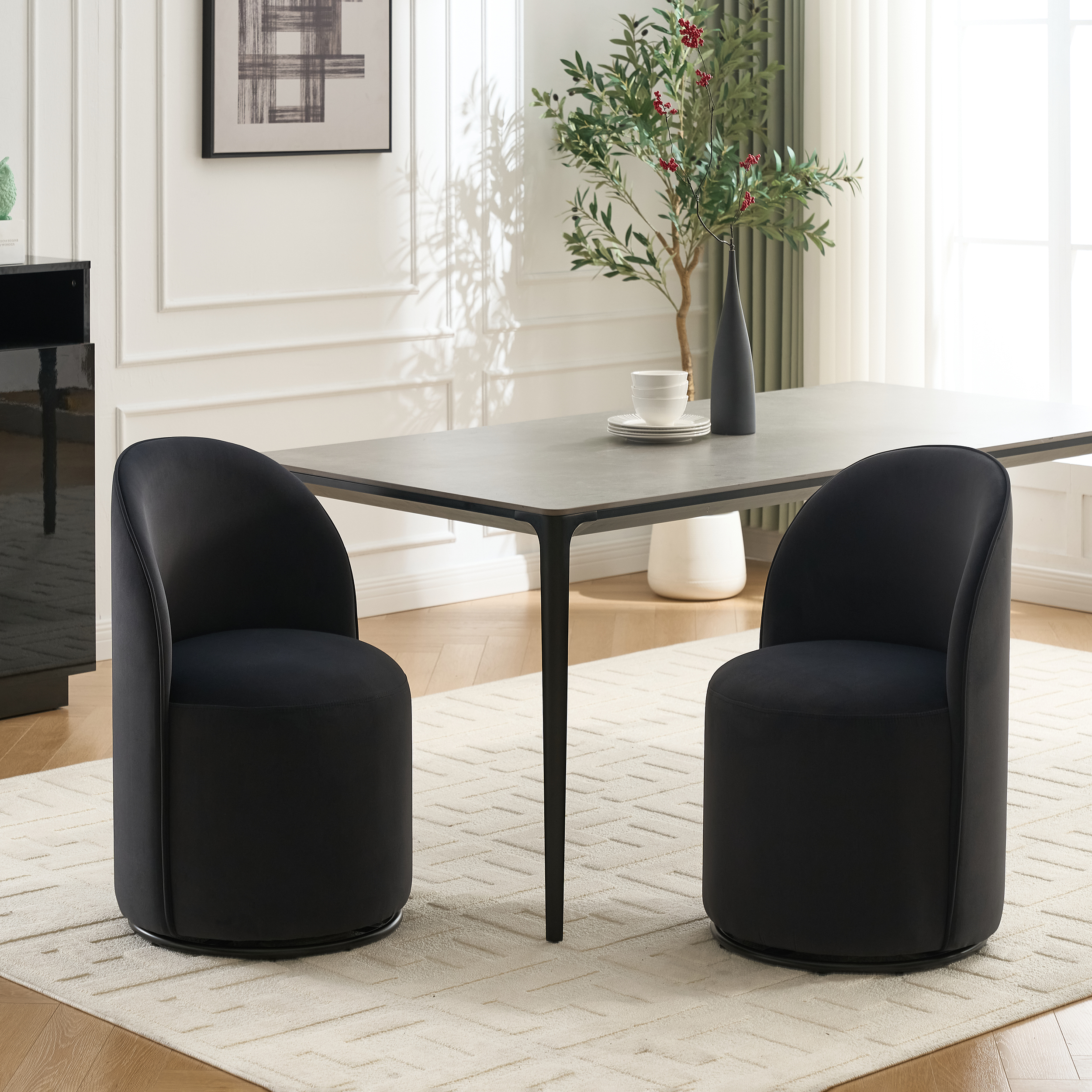 Velvet Swivel Dining Chair