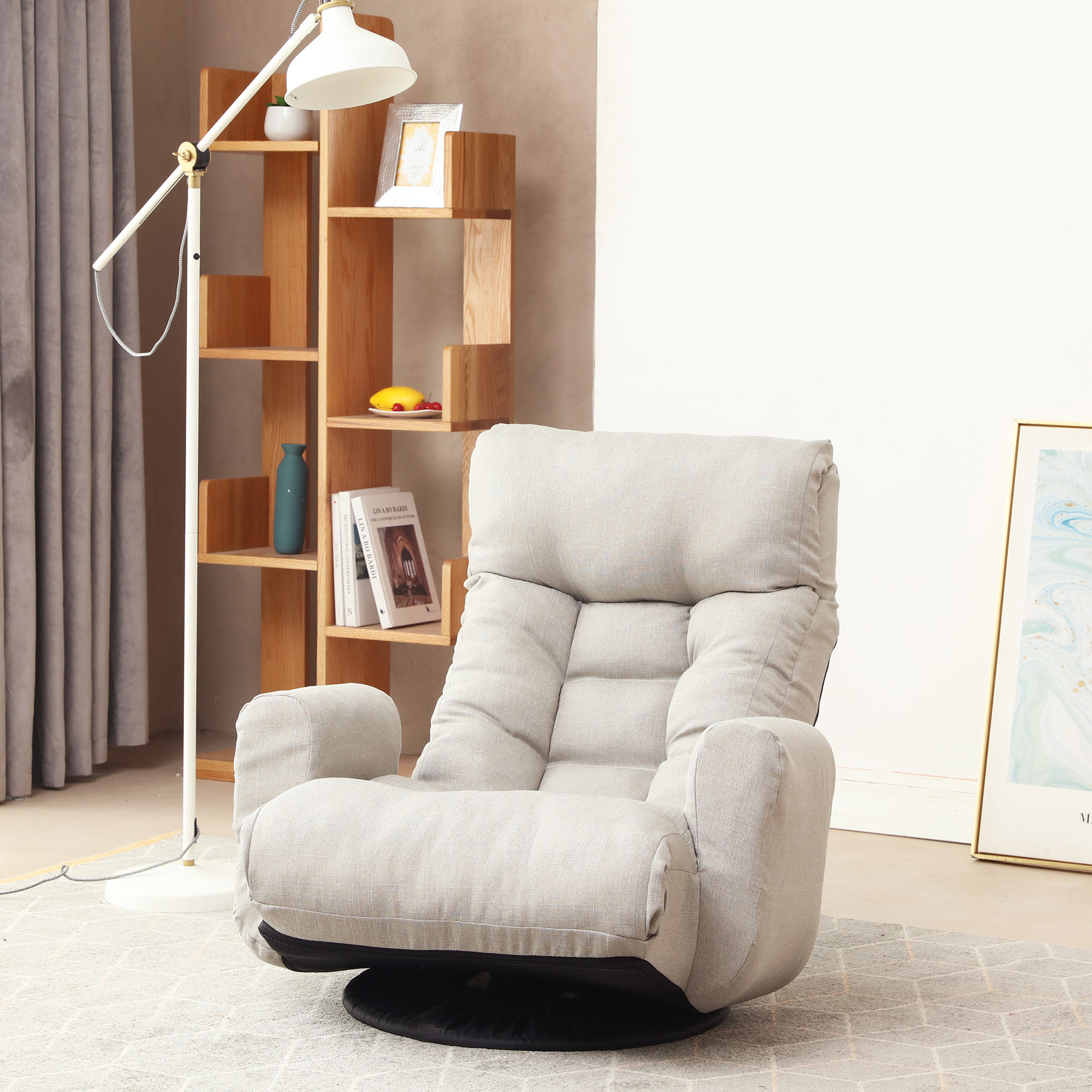 Adjustable Head And Waist, Game Chair, Lounge Chair In The Living Room, 360 Degree Rotatable Sofa Chair,Rotatable Seat Leisure Chair Deck Chair