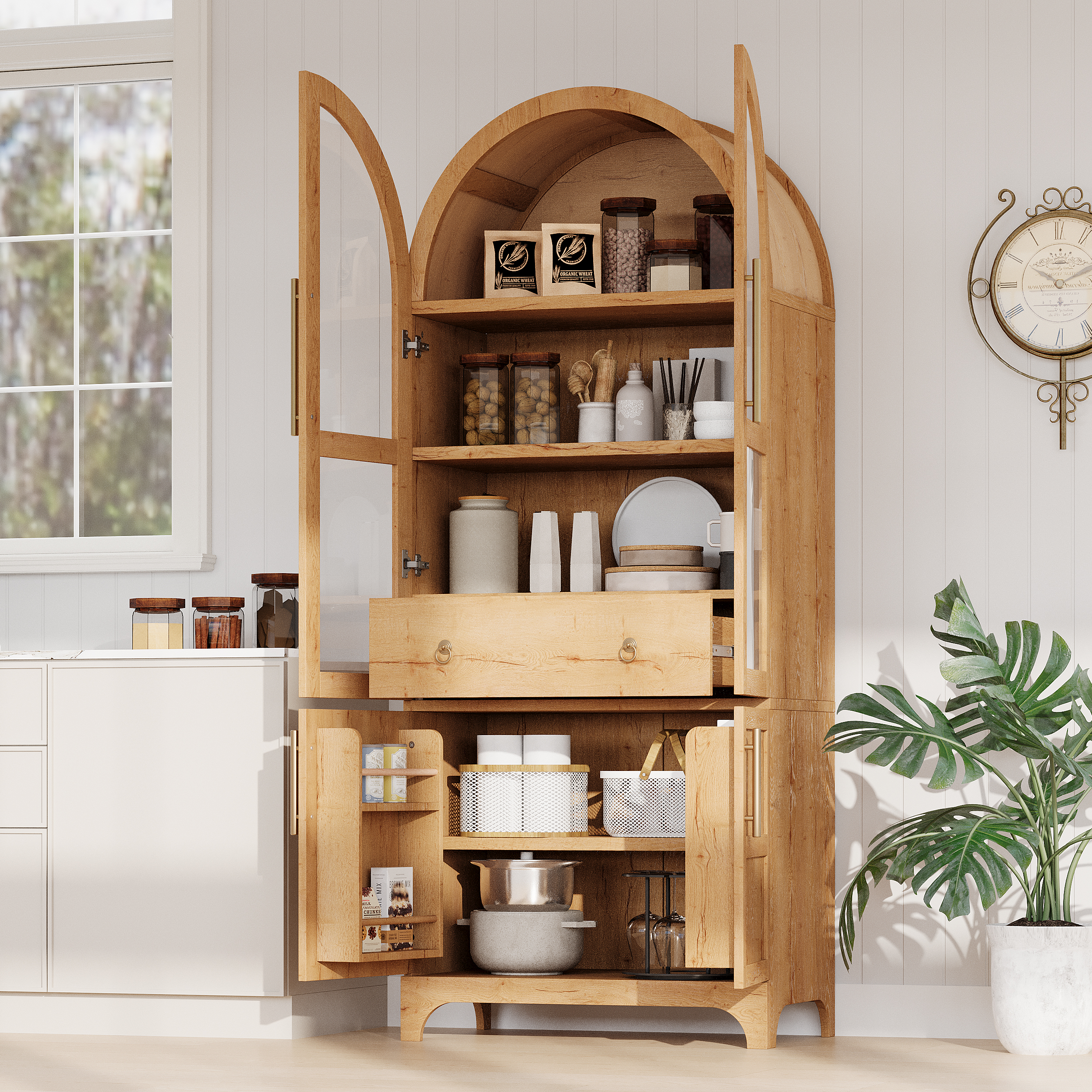 Tall Arched Pantry Cabinet, picture 3 of 5